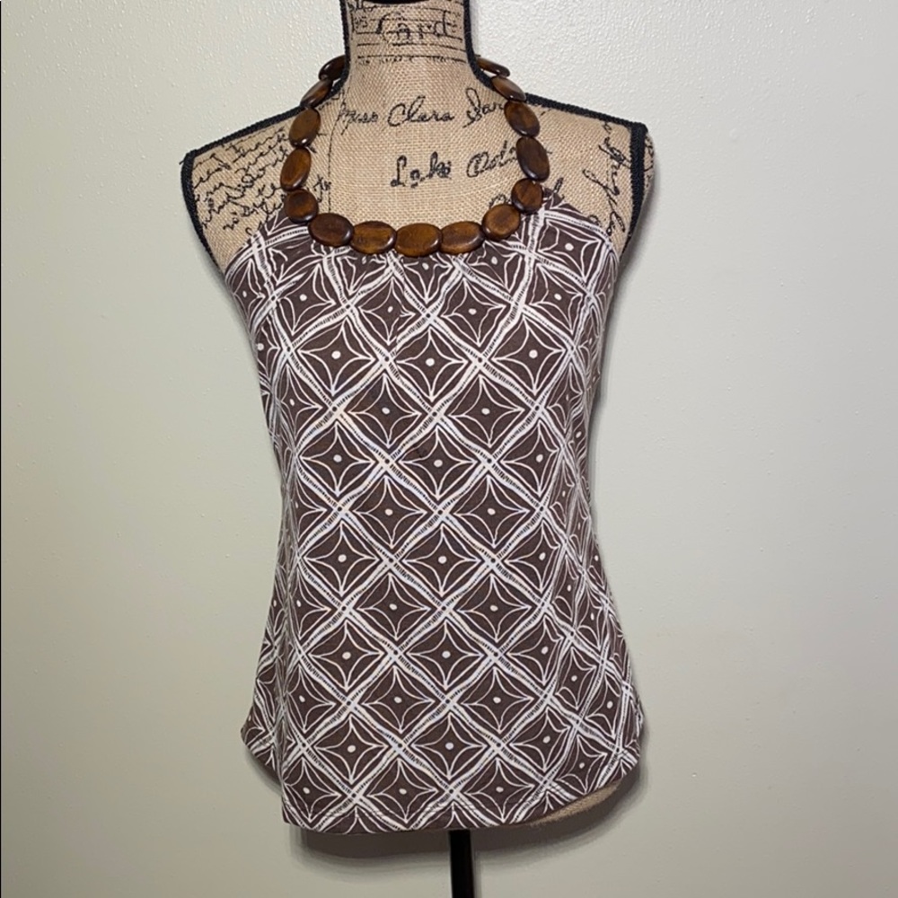 Wooden accent halter top